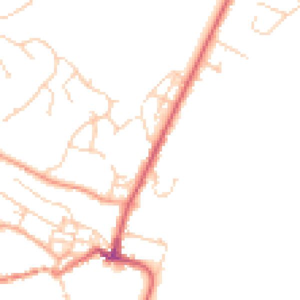 Daytime road noise heatmap for IP12 1AY