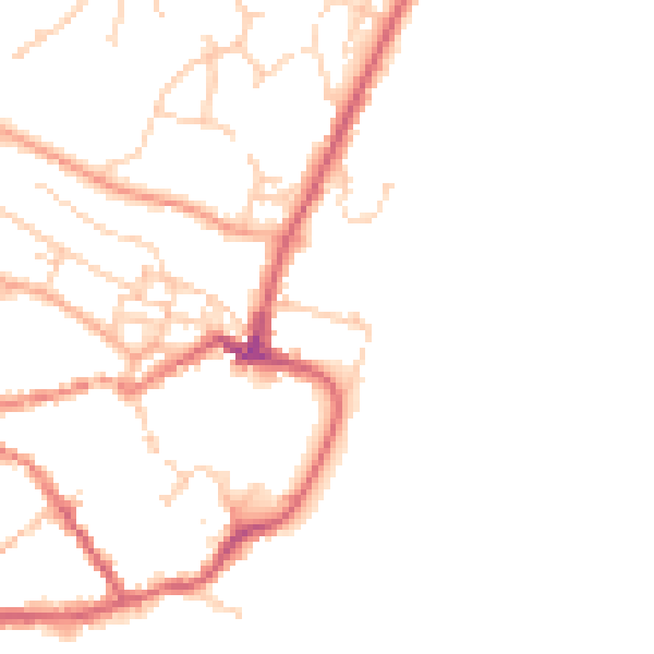 Daytime road noise heatmap for IP12 1AZ