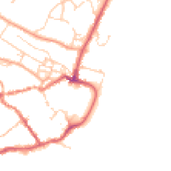 Daytime road noise heatmap for IP12 1BB