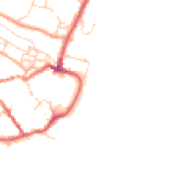 Daytime road noise heatmap for IP12 1BD