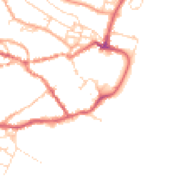 Daytime road noise heatmap for IP12 1BE