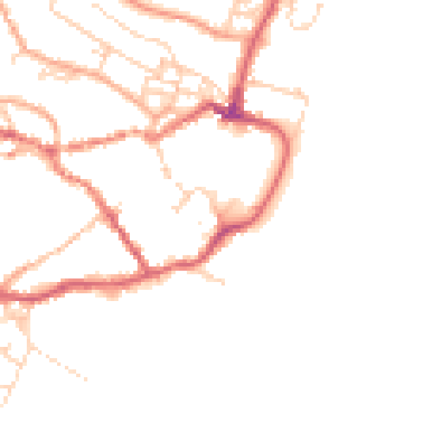 Daytime road noise heatmap for IP12 1BG