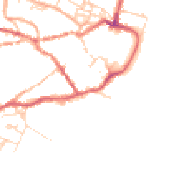 Daytime road noise heatmap for IP12 1BH