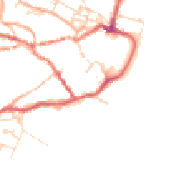 Daytime road noise heatmap for IP12 1BN