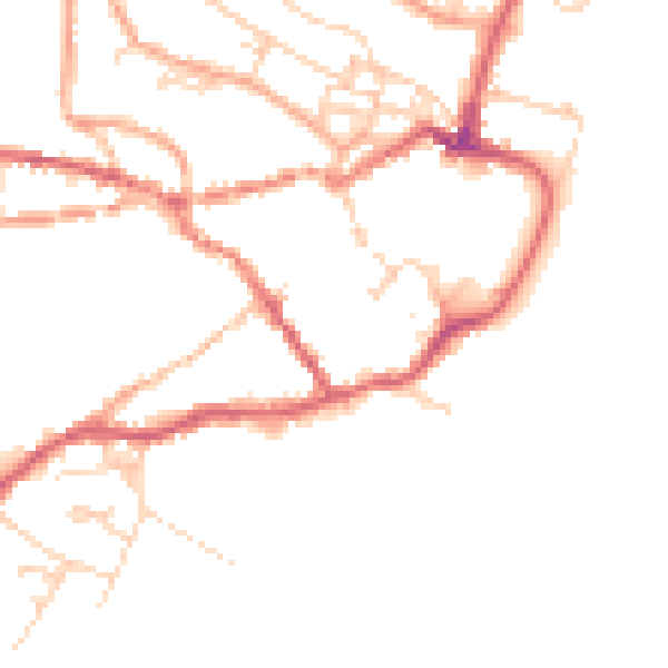 Daytime road noise heatmap for IP12 1BS