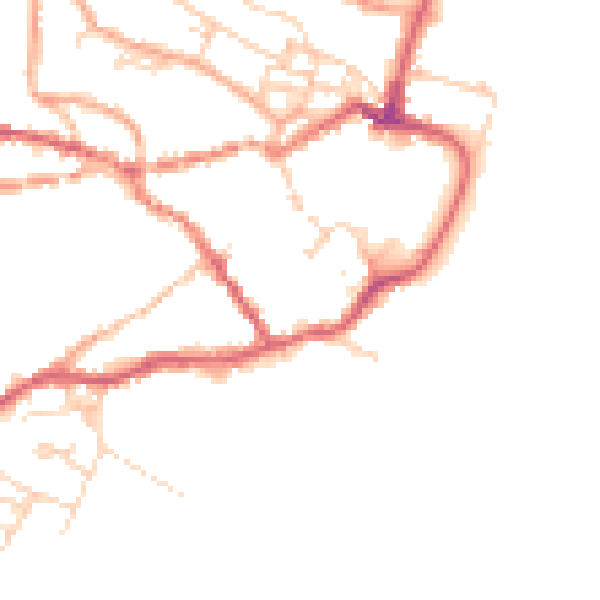 Daytime road noise heatmap for IP12 1BU