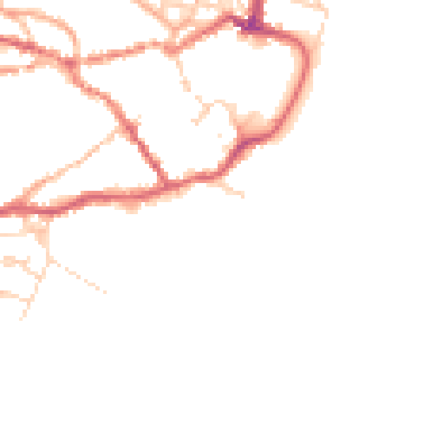 Daytime road noise heatmap for IP12 1BW
