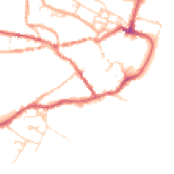 Daytime road noise heatmap for IP12 1BX