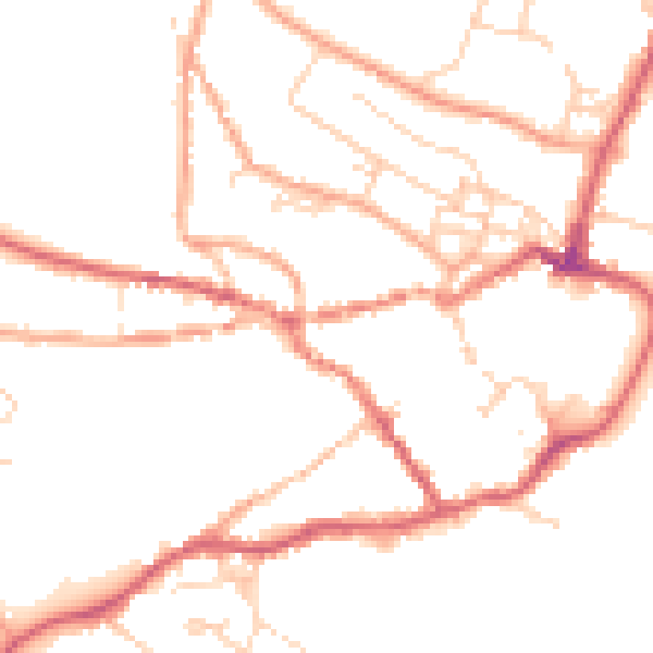 Daytime road noise heatmap for IP12 1DA