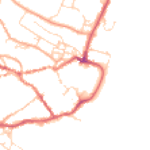 Daytime road noise heatmap for IP12 1DB