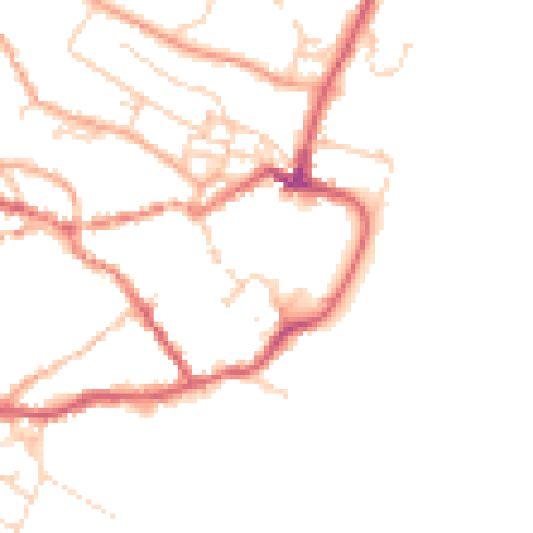 Daytime road noise heatmap for IP12 1DE