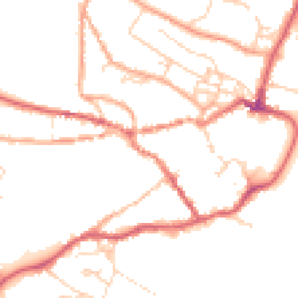 Daytime road noise heatmap for IP12 1DF