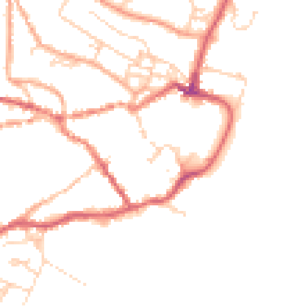 Daytime road noise heatmap for IP12 1DQ