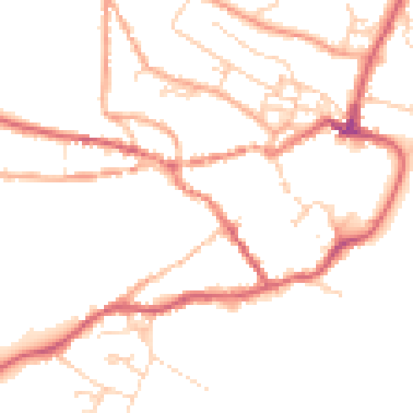 Daytime road noise heatmap for IP12 1DR