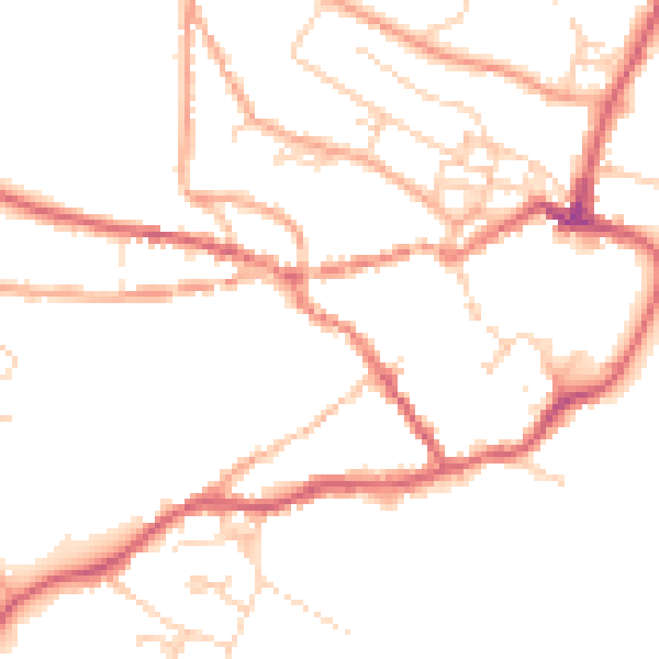 Daytime road noise heatmap for IP12 1DS