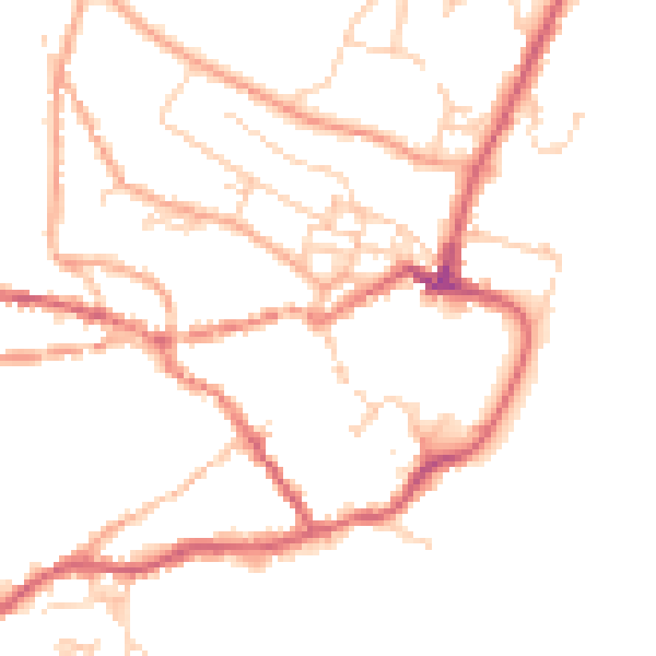 Daytime road noise heatmap for IP12 1DU