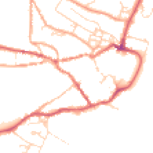 Daytime road noise heatmap for IP12 1DW