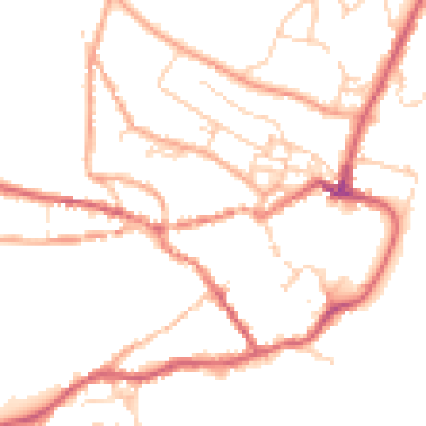 Daytime road noise heatmap for IP12 1DX