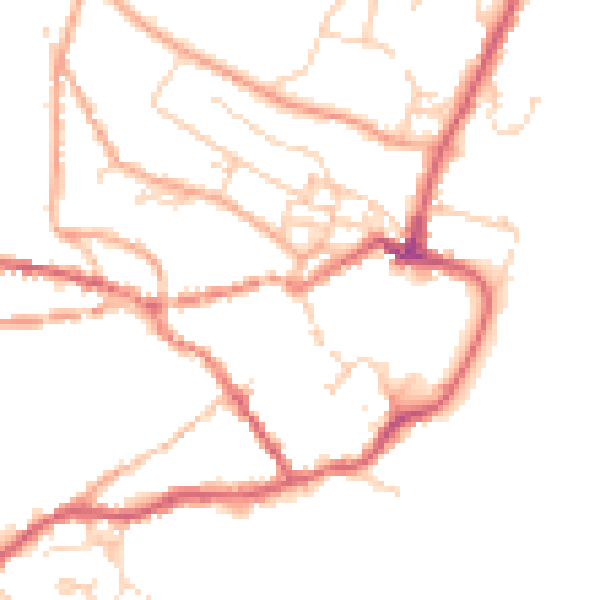 Daytime road noise heatmap for IP12 1DY