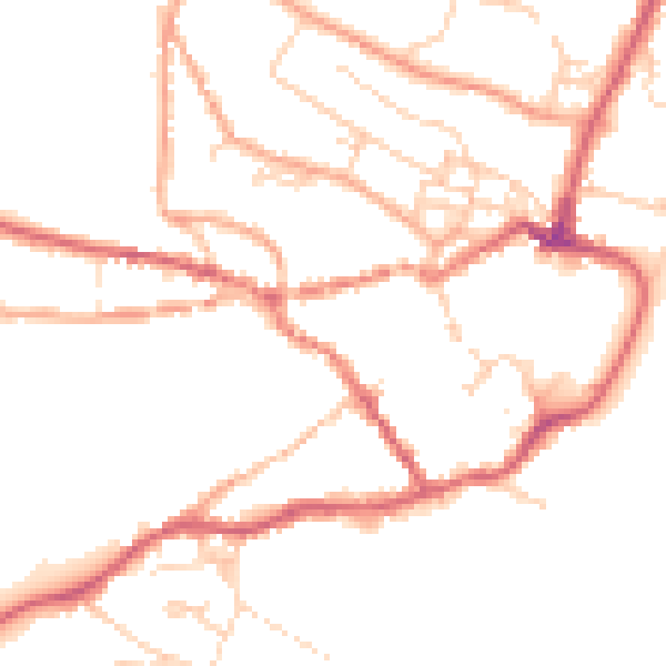 Daytime road noise heatmap for IP12 1EA