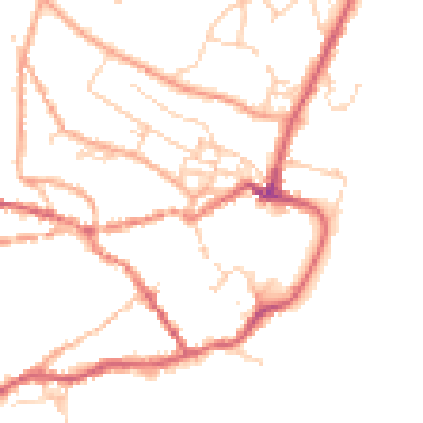 Daytime road noise heatmap for IP12 1EB