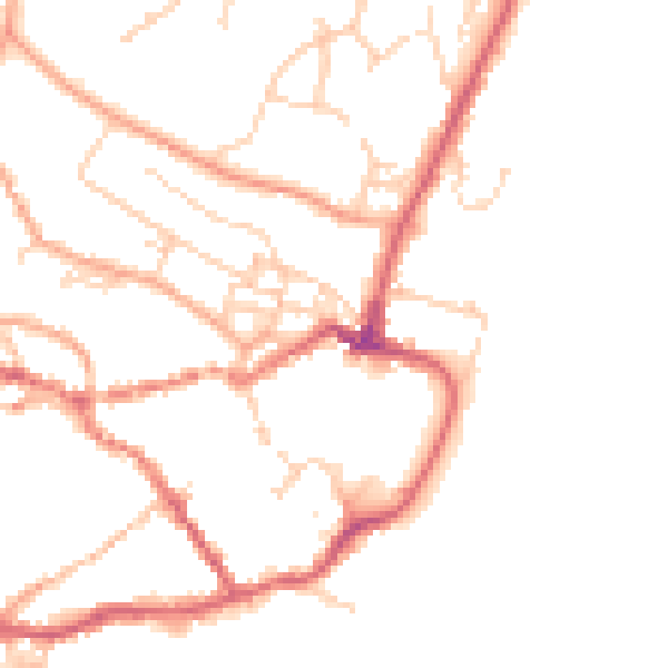 Daytime road noise heatmap for IP12 1ED