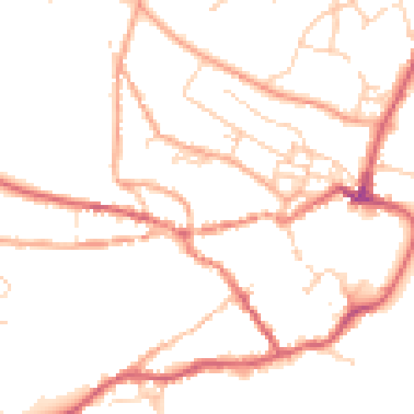 Daytime road noise heatmap for IP12 1ER