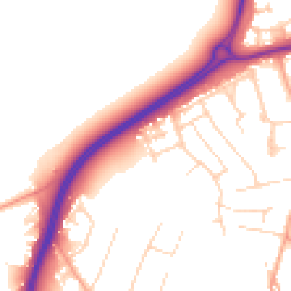 Daytime road noise heatmap for IP12 1HA