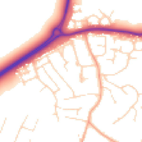 Daytime road noise heatmap for IP12 1JN