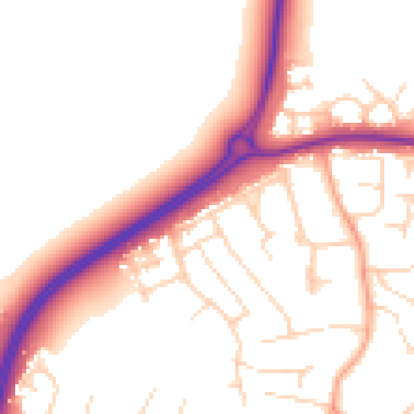 Daytime road noise heatmap for IP12 1JQ