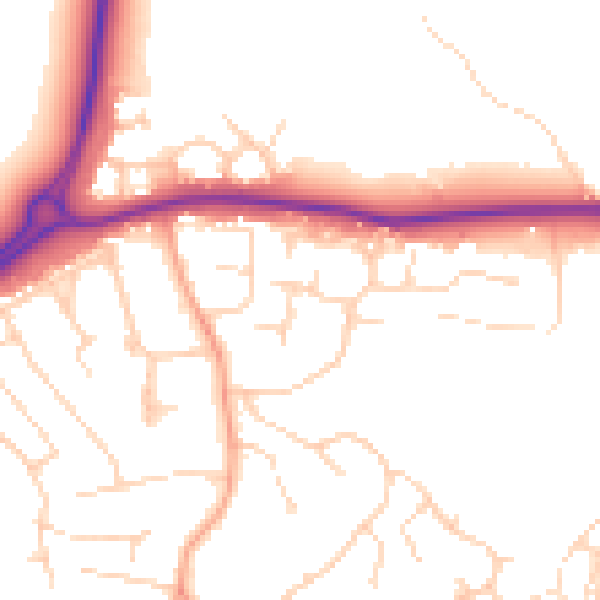 Daytime road noise heatmap for IP12 1LE