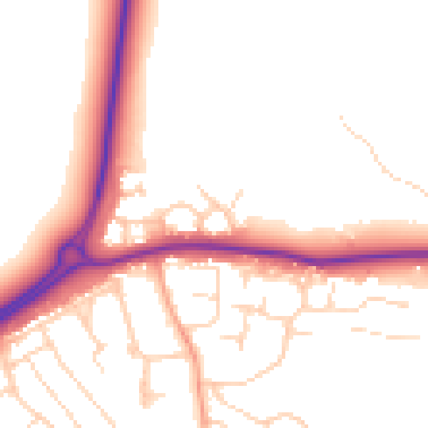 Daytime road noise heatmap for IP12 1NB