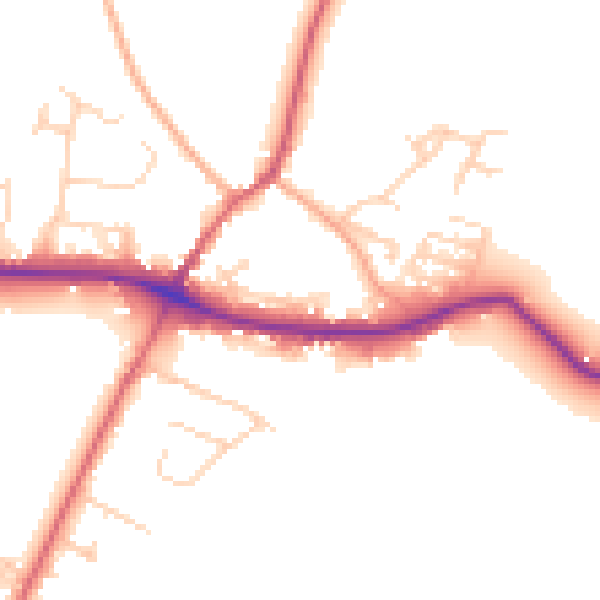 Daytime road noise heatmap for IP12 1RD
