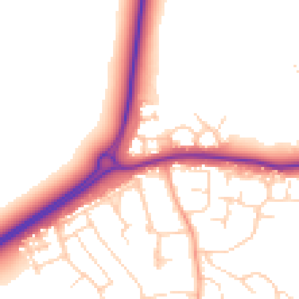 Daytime road noise heatmap for IP12 1TR