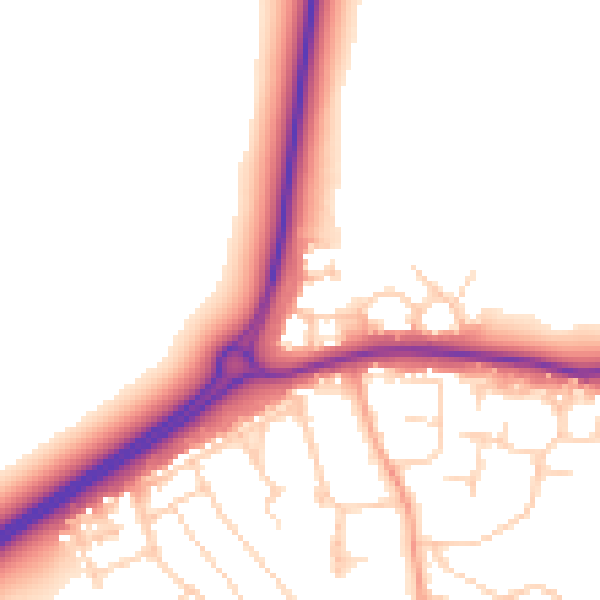 Daytime road noise heatmap for IP12 1TS