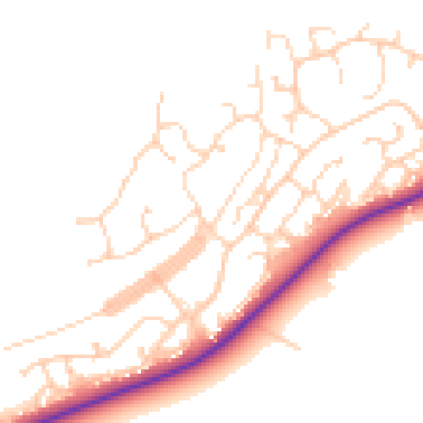 Daytime road noise heatmap for IP12 2AH
