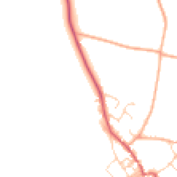Daytime road noise heatmap for IP12 2FB