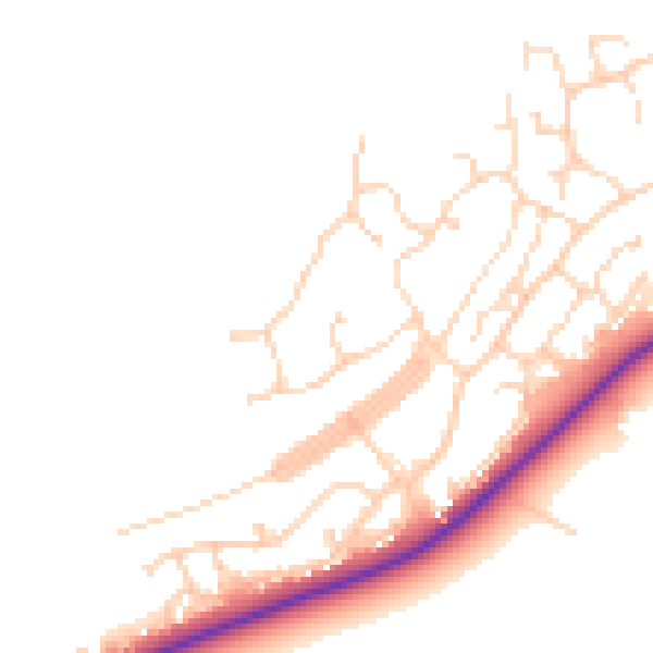 Daytime road noise heatmap for IP12 2GS