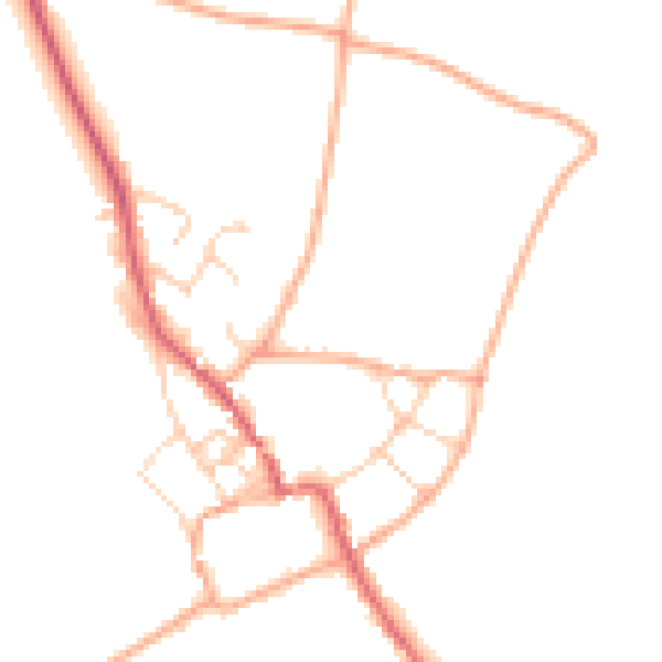 Daytime road noise heatmap for IP12 2HW