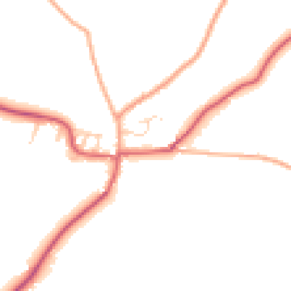 Daytime road noise heatmap for IP12 2JA