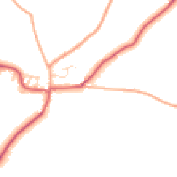 Daytime road noise heatmap for IP12 2JW
