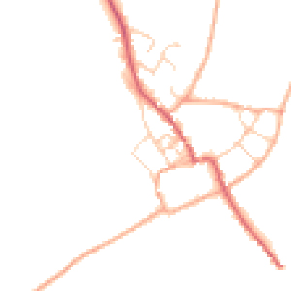 Daytime road noise heatmap for IP12 2LB