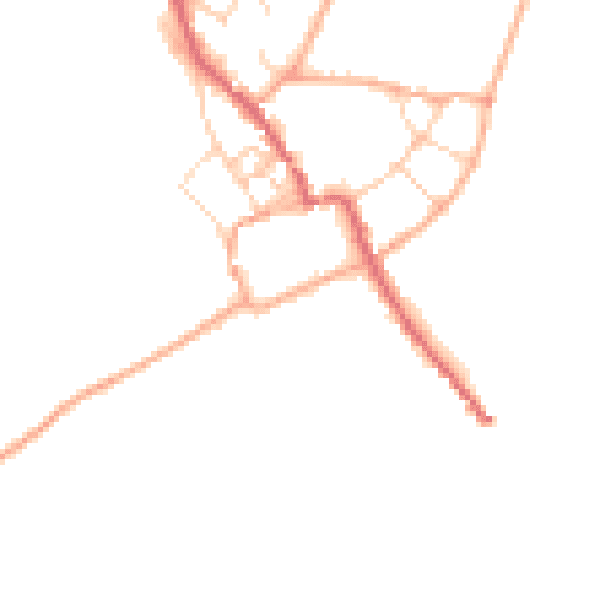 Daytime road noise heatmap for IP12 2NQ