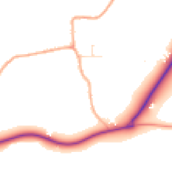 Daytime road noise heatmap for IP12 2PX