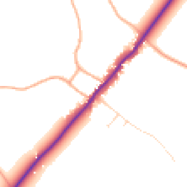 Daytime road noise heatmap for IP12 2QN