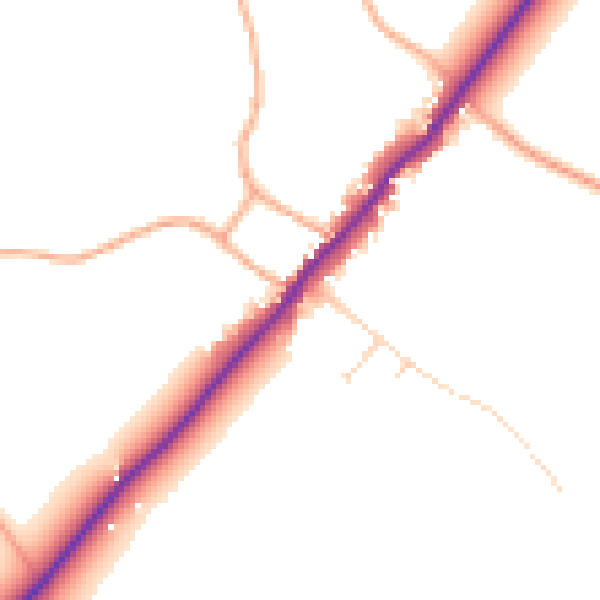 Daytime road noise heatmap for IP12 2QP