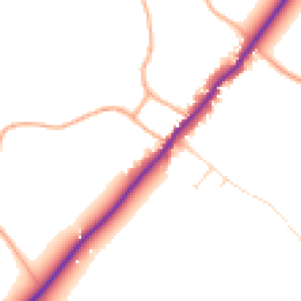 Daytime road noise heatmap for IP12 2SA