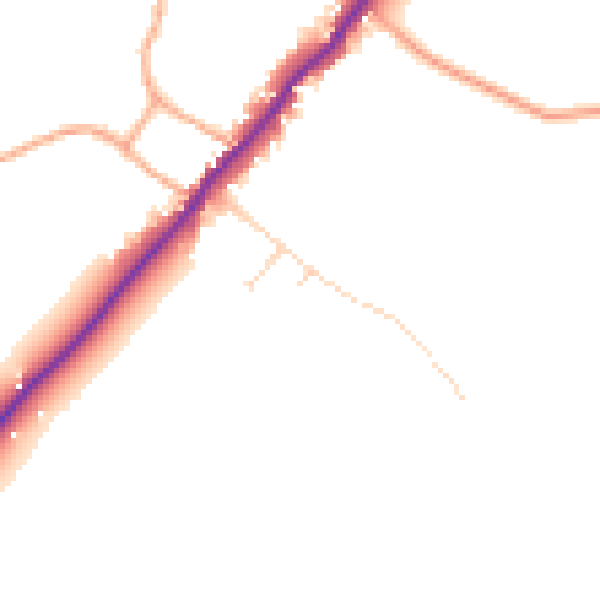 Daytime road noise heatmap for IP12 2SJ