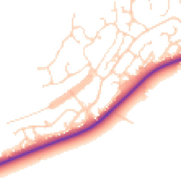 Daytime road noise heatmap for IP12 2UA