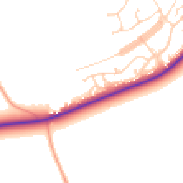 Daytime road noise heatmap for IP12 2UD